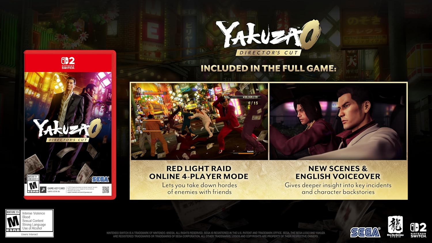 Nintendo Switch 2 Game - Yakuza 0 Director’S Cut